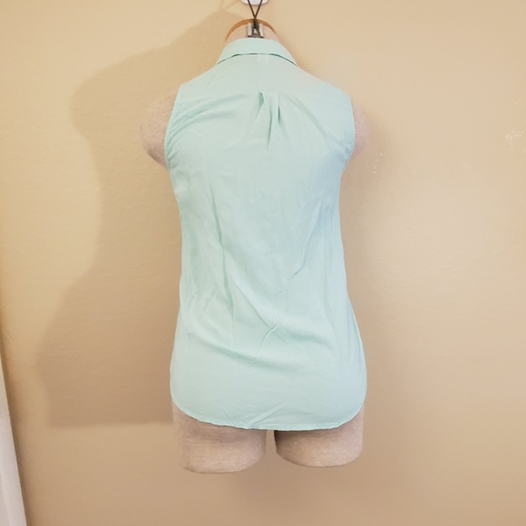 Ambiance apparel teal button up tank S - Picture 2 of 5